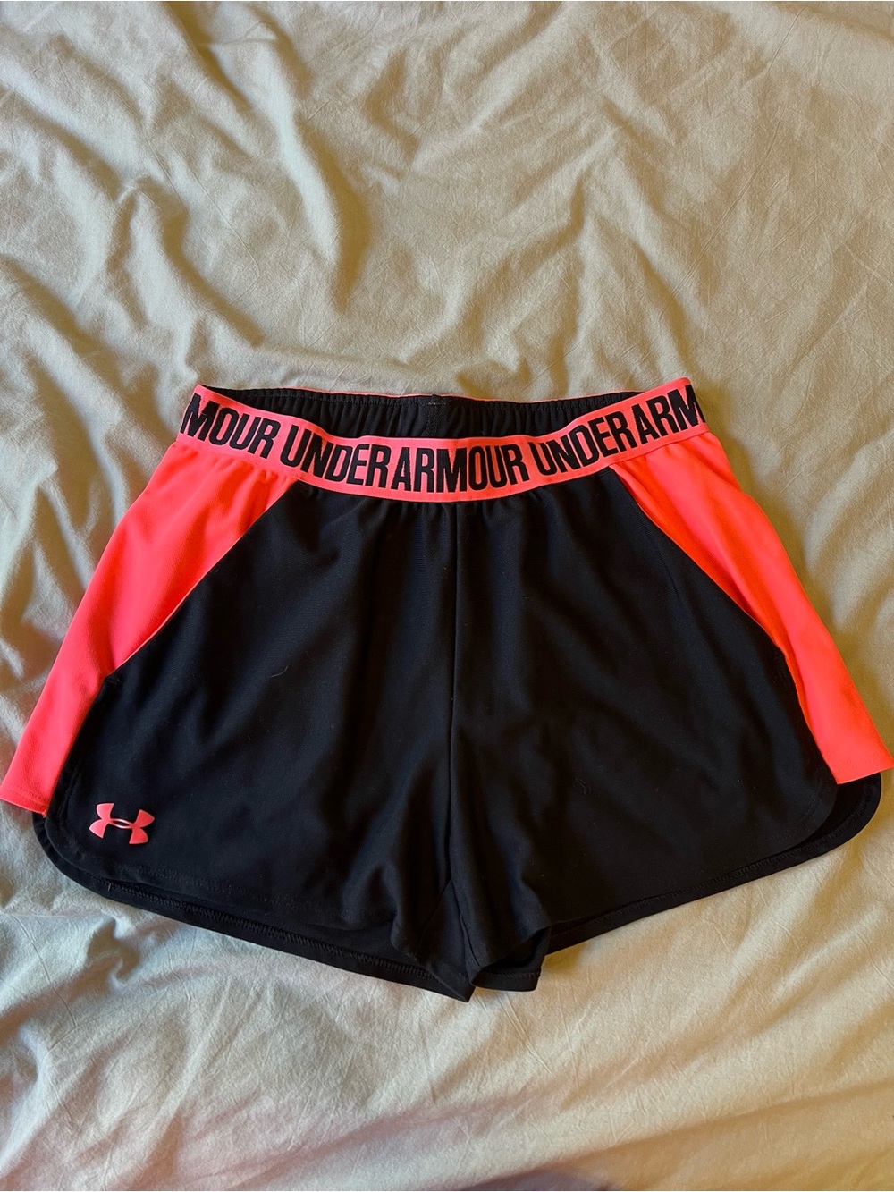 Under Armour Black & Neon Pink Women's Athletic Shorts